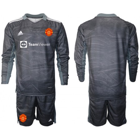 Billiga Fotbollströjor Manchester United Målvakt Barn Borta tröja 2021/22 Långärmad